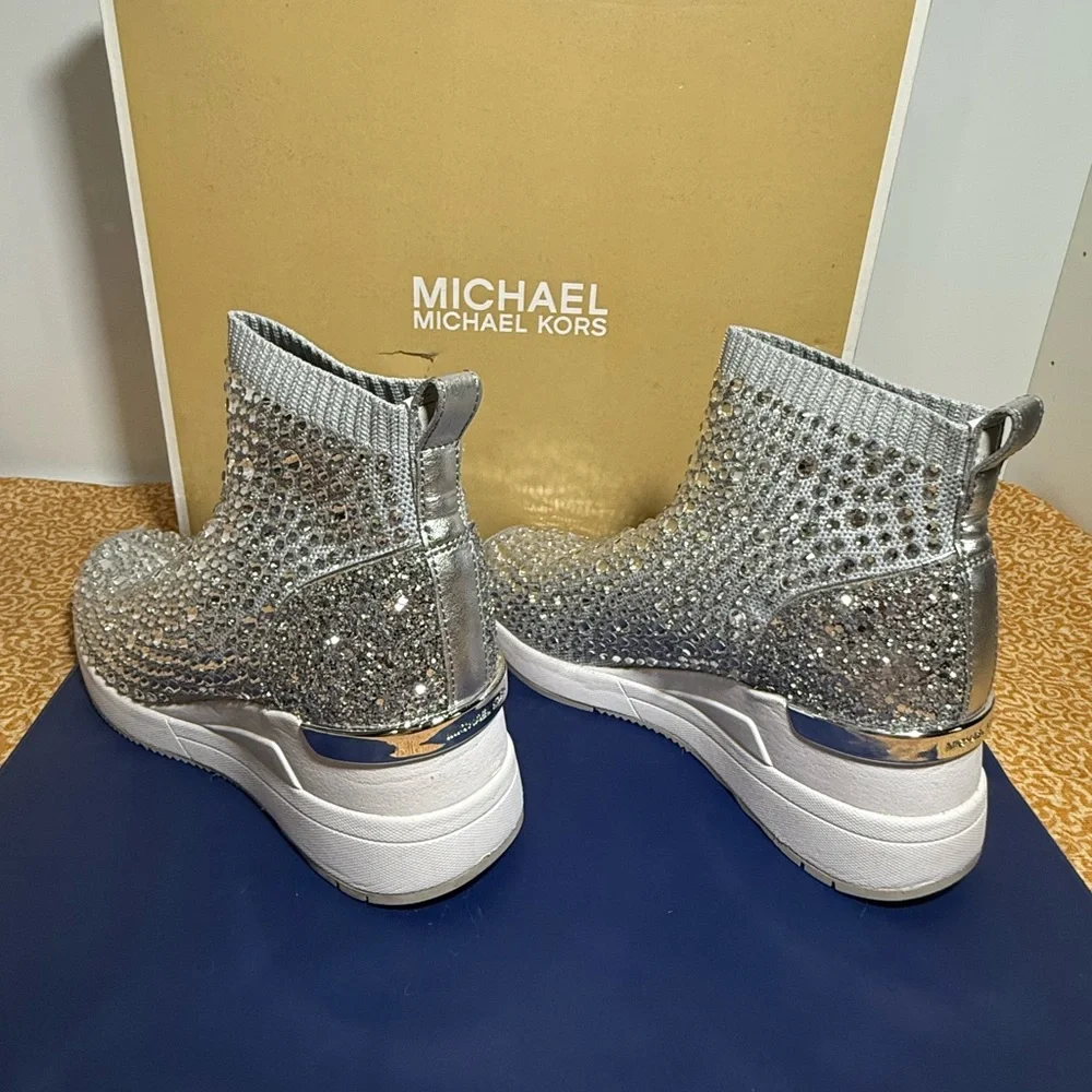 Michael Kors Silver Crystal Sneakers - Picture 6 of 8